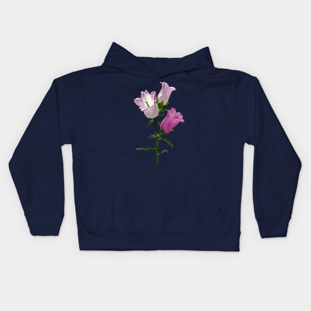 Pink Canterbury Bells Kids Hoodie by SusanSavad